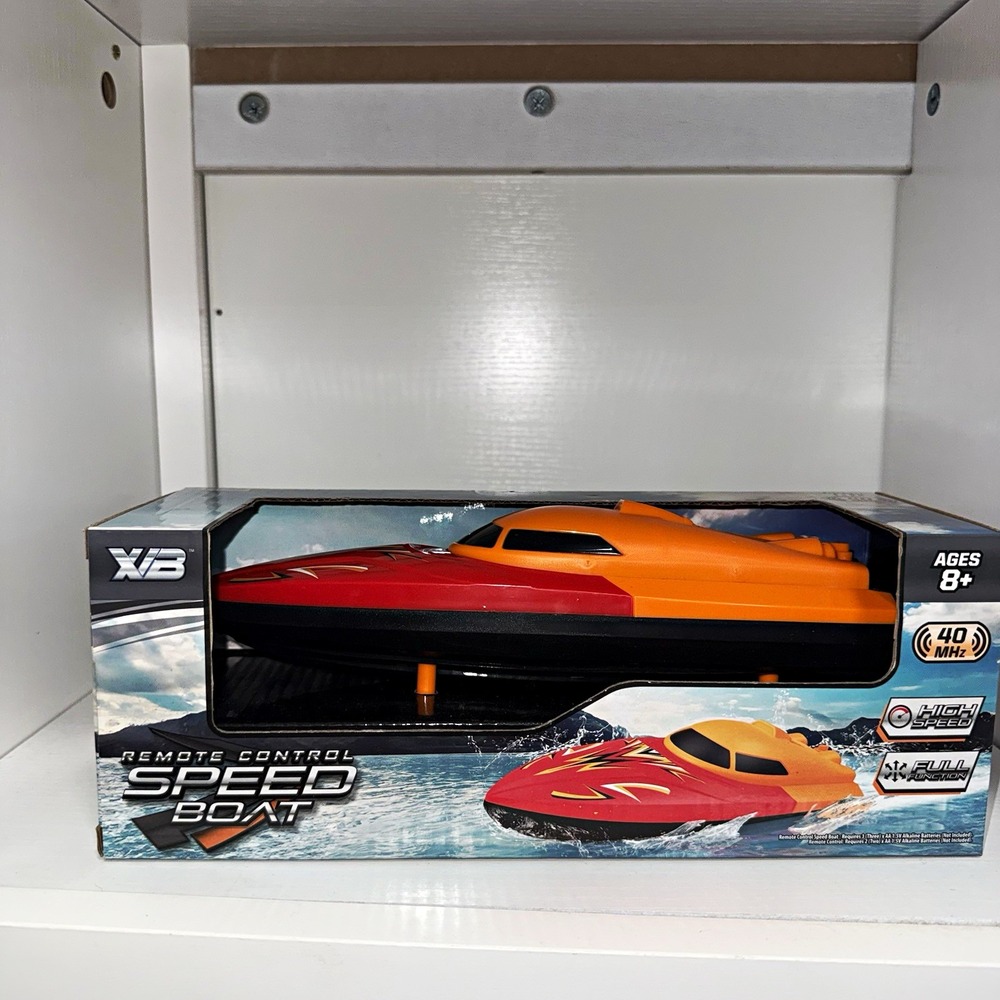 X-B Remote Control Speed Racing Boat Orange Red Black 40MHz Ages 8+